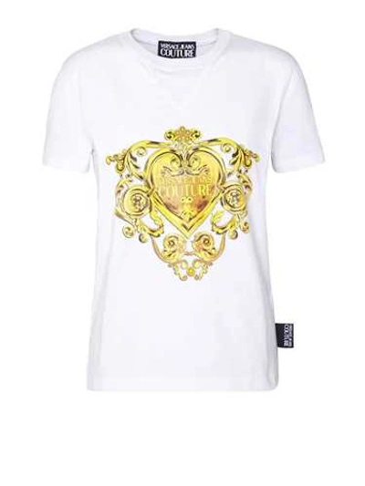 Versace White Baroque Heart Print T-shirt