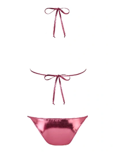 Lisa Marie Fernandez Pink Metallic Pamela String Bikini