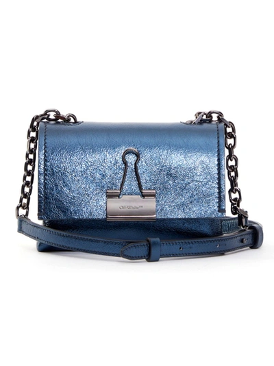 Off-white Laminate Small Metallic Bag Anthracite Blue In Anthracite No Color