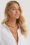 NA-KD DOUBLE PACK OVERSIZE CHAIN NECKLACES - GOLD