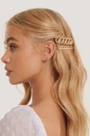 NA-KD DOUBLE PACK CHAIN HAIRCLIPS - GOLD