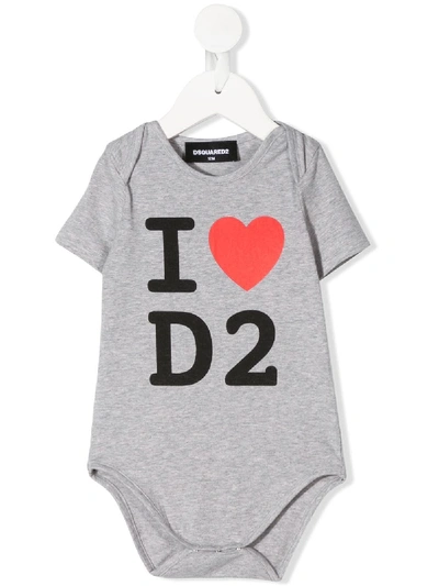 Dsquared2 Babies' Logo Print Body In Grey