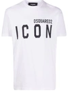 Dsquared2 White Crewneck T-shirt With Maxi Logo Print On The Front