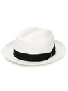 Borsalino Quito Medium Brim Straw Panama Hat In White