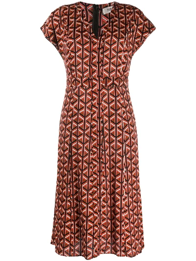Diane Von Furstenberg Davina Printed Stretch-silk Dress In Multicolor