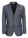 DOLCE & GABBANA DOLCE & GABBANA LOGO PATCH BLAZER