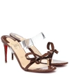 CHRISTIAN LOUBOUTIN JUST NODO 85 PVC AND PATENT LEATHER SANDALS,P00476013