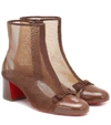 CHRISTIAN LOUBOUTIN CHECKYPOINT MESH ANKLE BOOTS,P00476224