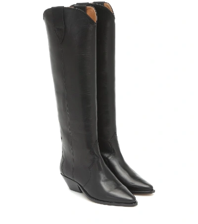 Isabel Marant Denvee Leather Knee-high Boots In Black