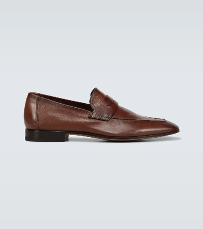 Berluti Men's Lorenzo Rimini Kangaroo Leather Loafer In Brown