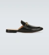 Gucci Princetown Horsebit-detailed Leather Slippers In Black