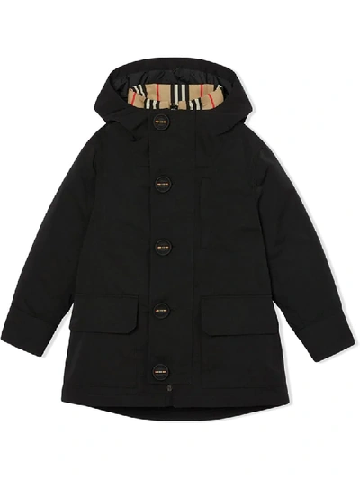 Burberry Babies' Hooded Coat In Black