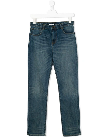 Burberry Teen Straight Leg Denim Jeans In Blue