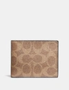 Coach Slim Billfold Wallet In Khaki