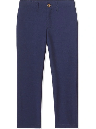 Burberry Babies' Wool Mohair Tailored Trousers In Blue