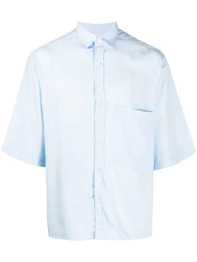 Costumein Boxy Short Sleeve Shirt In Blue