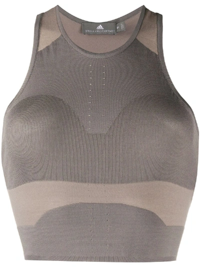 Adidas By Stella Mccartney Training Knit Tank Top In Grey