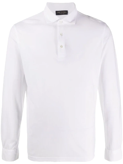 Dell'oglio Long-sleeved Polo Shirt In White