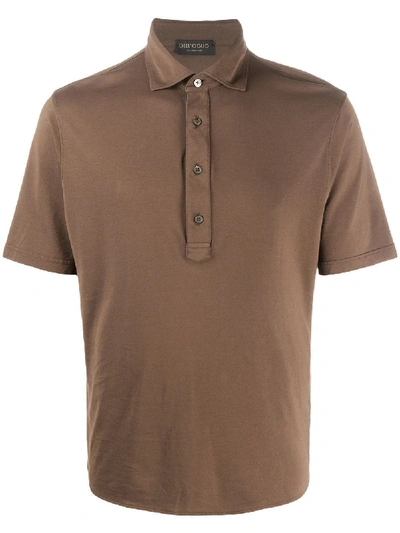 Dell'oglio Short-sleeved Polo Shirt In Brown