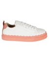 Chloé Lauren Low-top Leather Sneaker In Smoked Coral