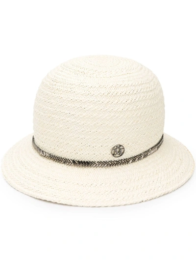 Maison Michel Aurora Straw Bucket Hat In White