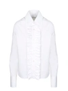 SAINT LAURENT COTTON SHIRT WITH RUCHES,11393118