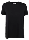 RED VALENTINO LACE APPLIQUE T-SHIRT,11392764