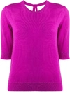 DOROTHEE SCHUMACHER 3/4 SLEEVES TIE-BACK PULLOVER