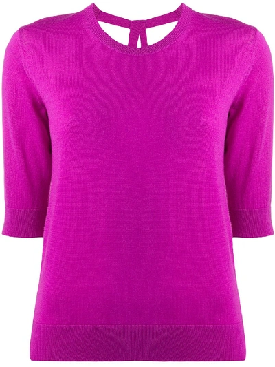 Dorothee Schumacher Sophisticated Softness O-neck 3/4 In Purple
