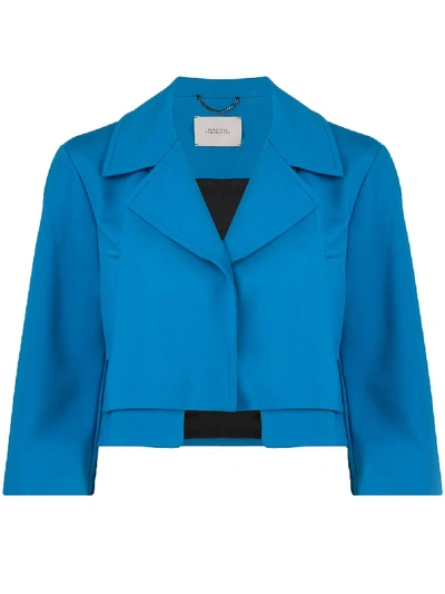Dorothee Schumacher Emotional Essence Cropped Jacket In Blue