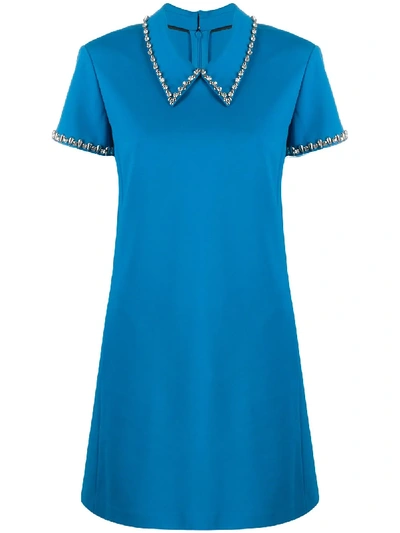 Dorothee Schumacher Emotional Essence Crystal-embellished Dress In Blue