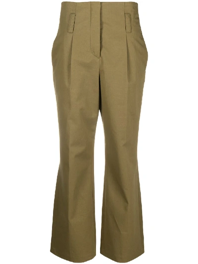 Dorothee Schumacher Adventurous Movement Cropped Trousers In Green