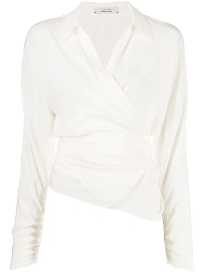 Dorothee Schumacher Fluid Volumes Wrap-style Blouse In White