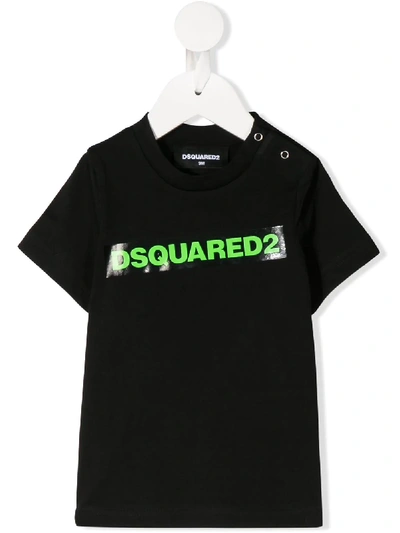 Dsquared2 Babies' Logo Print T-shirt In Black