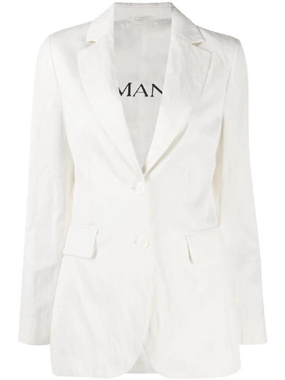 Ermanno Ermanno Textured Single-breasted Blazer In White
