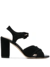 Tod's Strappy 90mm Block Heel Sandals In Black