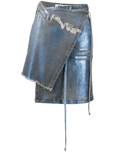 Ottolinger Wrap Style Denim Skirt In Blue