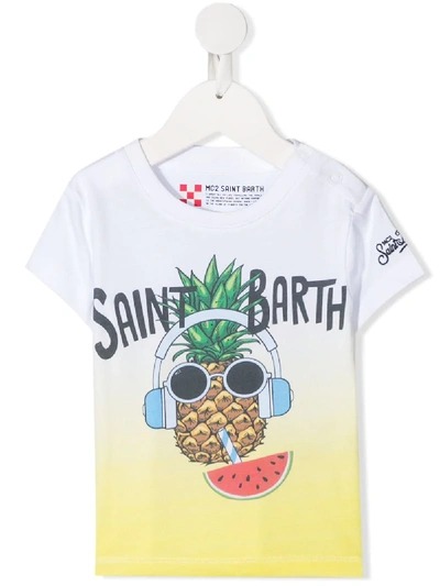 Mc2 Saint Barth Babies' Graphic-print T-shirt In White