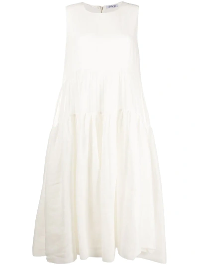 Parlor Glow Tiered-design Dress In White