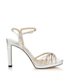 JIMMY CHOO LILAH 100 LEATHER SANDALS,14858622