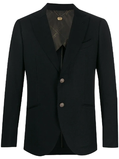 Maurizio Miri Single-breasted Wool Blazer In Black