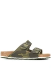 BIRKENSTOCK BUCKLED CAMOUFLAGE SANDALS