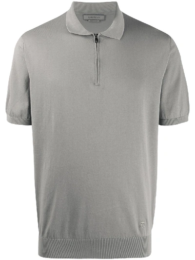 Corneliani Zipped Polo Shirt In Grey