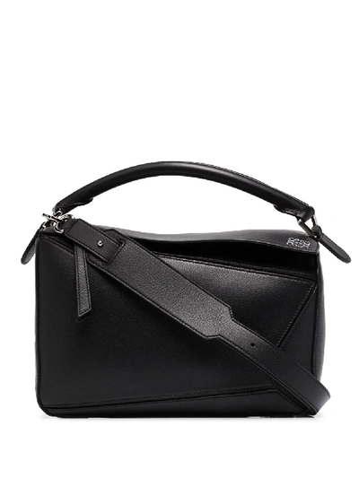Loewe Medium Puzzle Shoulder Bag In Black
