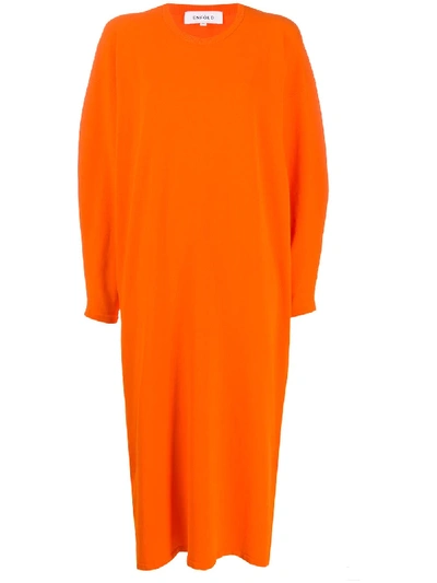 Enföld Loose-fit Knitted Dress In Orange