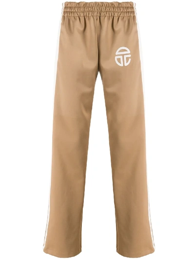 Telfar Side Stripe Track Trousers In Braun