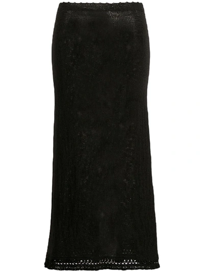 Magda Butrym Crocheted Midi Skirt In Black