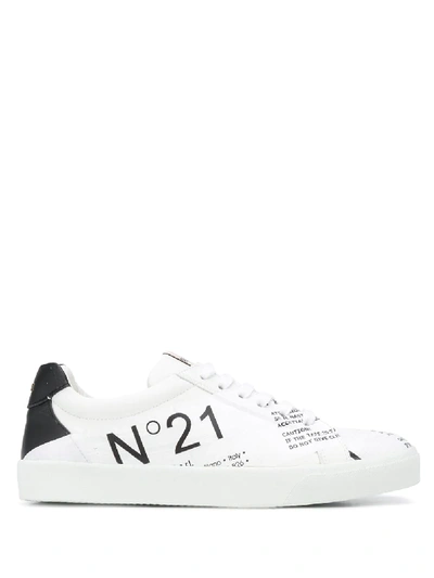 N°21 Logo Print Trainers In White