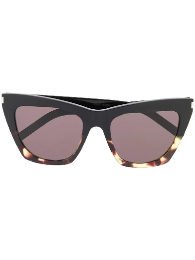 Saint Laurent Sl 214 Kate Bicolor Acetate Sunglasses In Schwarz