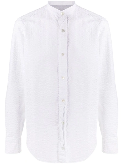 Eleventy Textured Round-neck Shirt In White